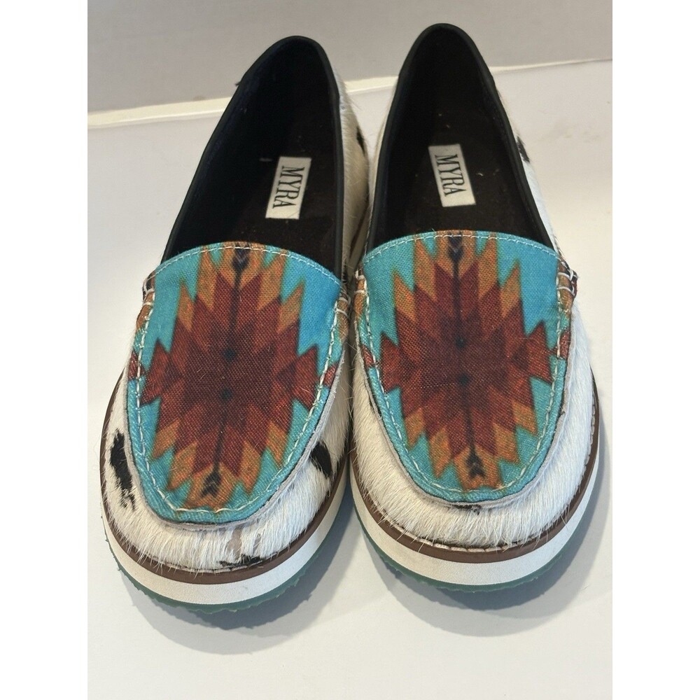 Myra Bag Women's Effervescent Sneakers, featuring a cowhide hair-on-hide body - Picture 2 of 5